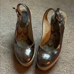 Coach silver espadrilles